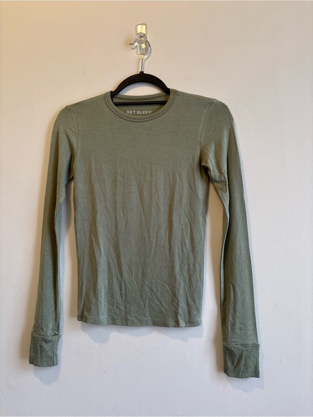SET Active Long Sleeve Crew Tee in Olive Sage